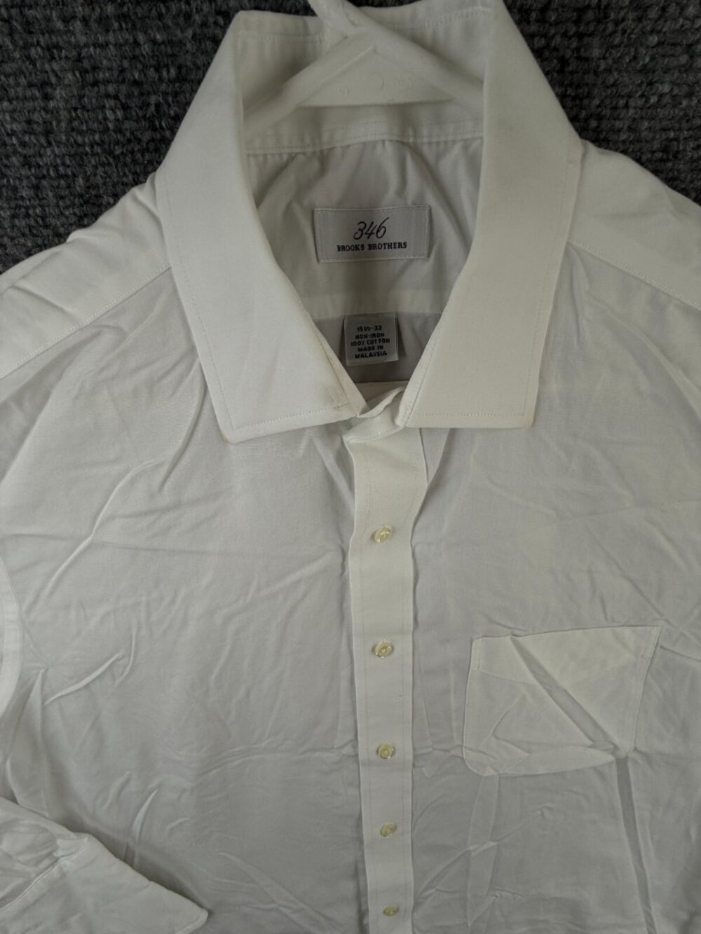 Brooks Brothers Non Iron Button Up Shirt Long Sleeve Men White 15.5 32 Woven **